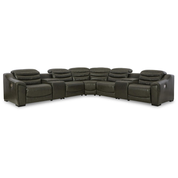 Signature Design by Ashley Center Line U63404S7 7 pc Power Reclining Sectional IMAGE 1
