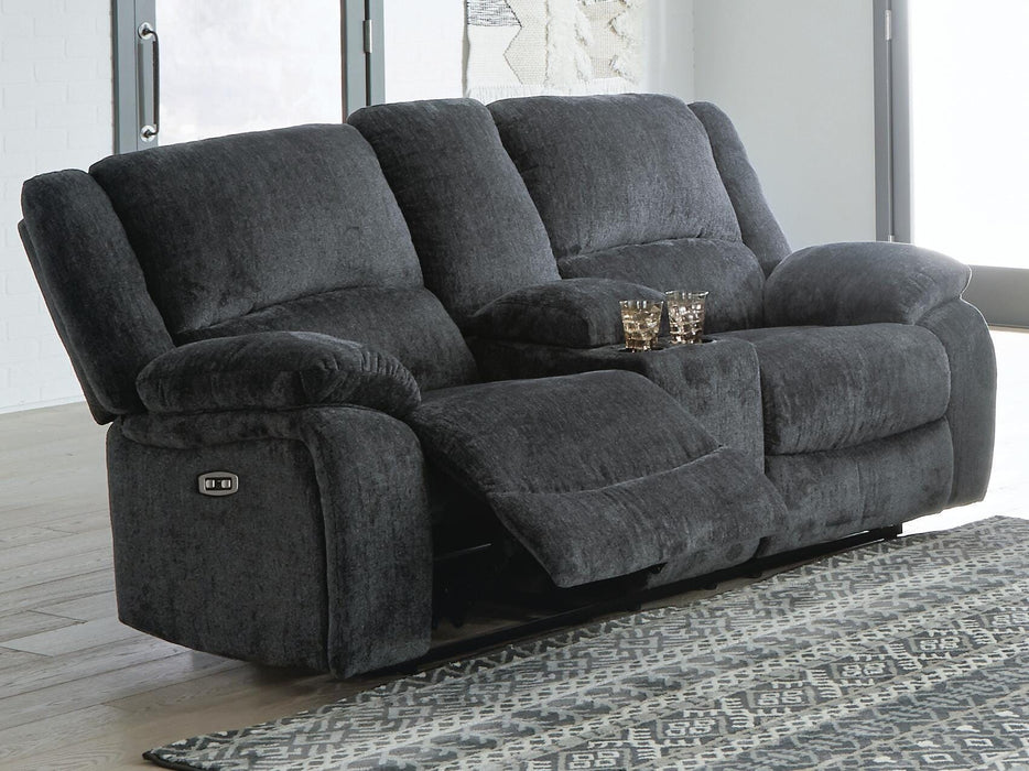 Draycoll Power Reclining Loveseat with Console - CasaBella Furniture (San Antonio, TX)