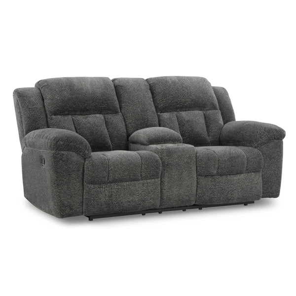 Signature Design by Ashley Frohn 3740694 Double Reclining Loveseat with Console IMAGE 1