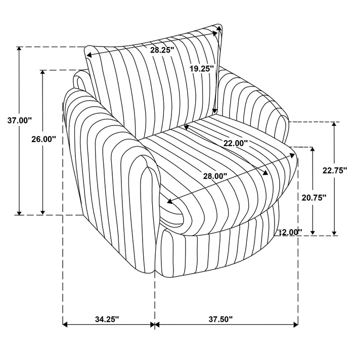 Sarco Swivel Accent Chair - CasaBella Furniture (San Antonio, TX)