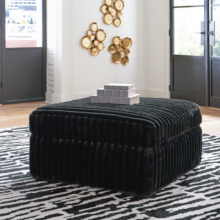 Midnight-Madness Oversized Accent Ottoman - CasaBella Furniture (San Antonio, TX)
