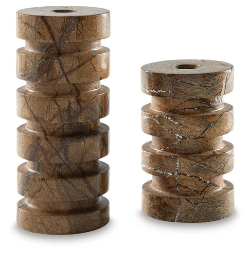 Emsleyfield Candle Holder Set (Set of 2) - CasaBella Furniture (San Antonio, TX)