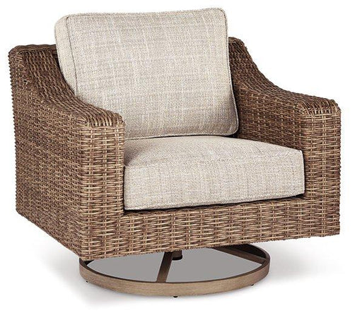 Beachcroft Outdoor Swivel Lounge with Cushion - CasaBella Furniture (San Antonio, TX)