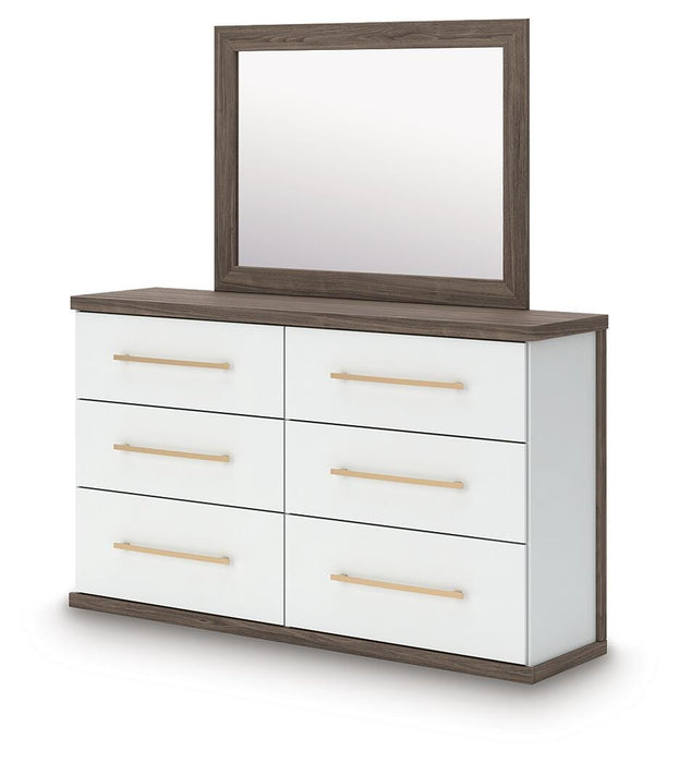 Kendanport Dresser and Mirror - CasaBella Furniture (San Antonio, TX)