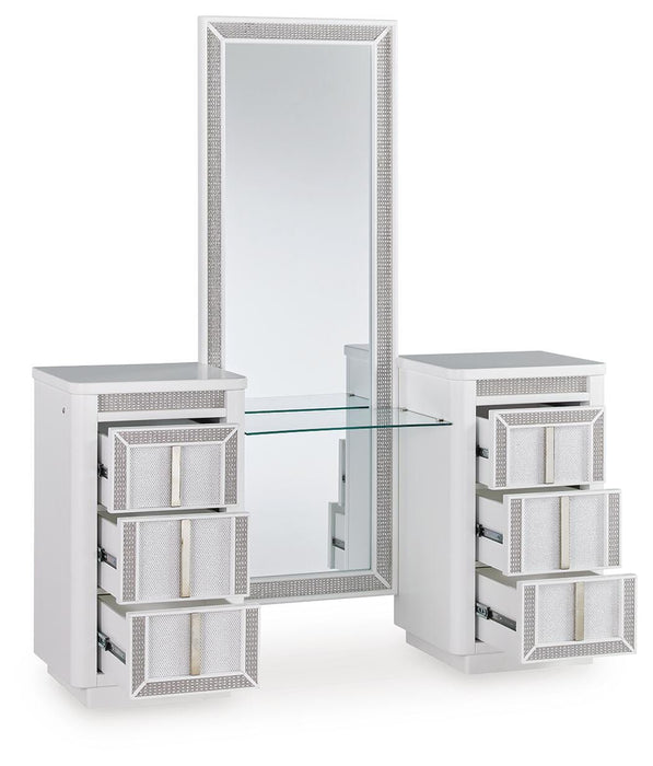 Chalanna Vanity with Mirror - CasaBella Furniture (San Antonio, TX)