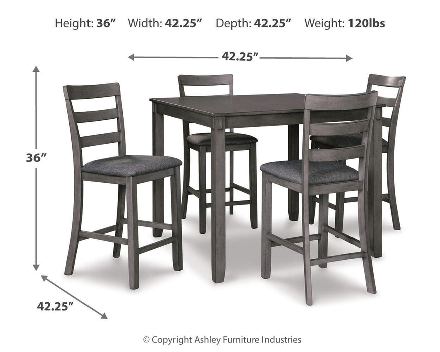 Bridson Counter Height Dining Table and Bar Stools (Set of 5) - CasaBella Furniture (San Antonio, TX)