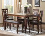 Bennox Dining Table and Chairs with Bench (Set of 6) - CasaBella Furniture (San Antonio, TX)
