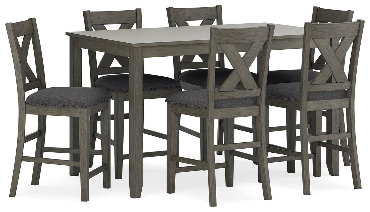 Caitbrook Counter Height Dining Table and Bar Stools (Set of 7) - CasaBella Furniture (San Antonio, TX)