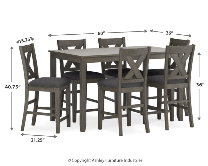 Caitbrook Counter Height Dining Table and Bar Stools (Set of 7) - CasaBella Furniture (San Antonio, TX)