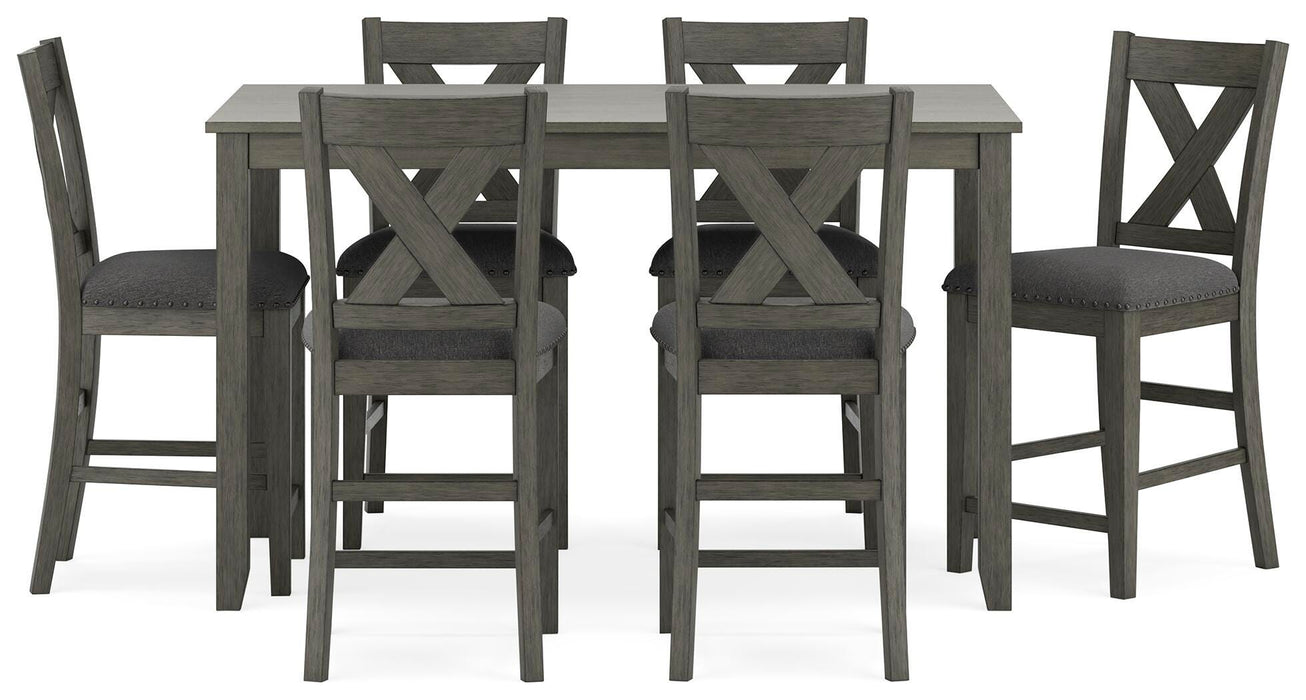 Caitbrook Counter Height Dining Table and Bar Stools (Set of 7) - CasaBella Furniture (San Antonio, TX)
