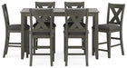 Caitbrook Counter Height Dining Table and Bar Stools (Set of 7) - CasaBella Furniture (San Antonio, TX)