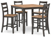 Gesthaven Counter Height Dining Table and 4 Barstools (Set of 5) - CasaBella Furniture (San Antonio, TX)