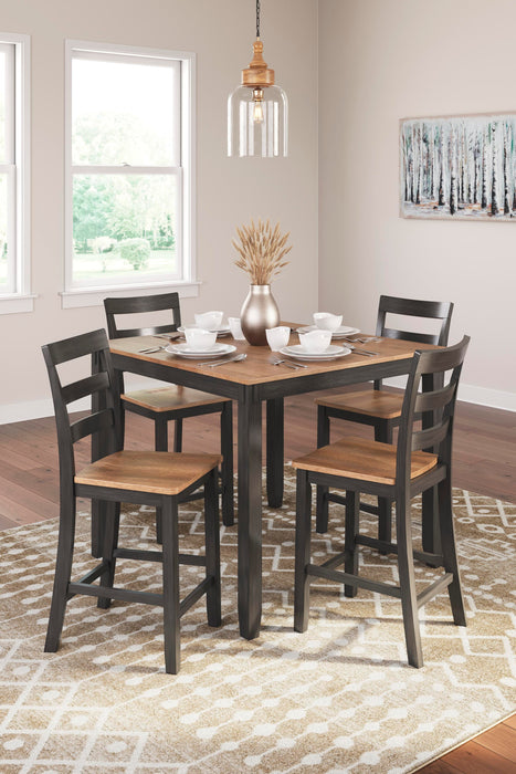Gesthaven Counter Height Dining Table and 4 Barstools (Set of 5) - CasaBella Furniture (San Antonio, TX)