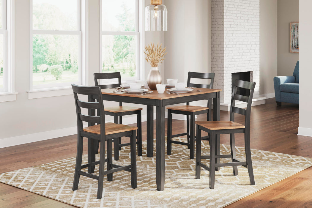 Gesthaven Counter Height Dining Table and 4 Barstools (Set of 5) - CasaBella Furniture (San Antonio, TX)