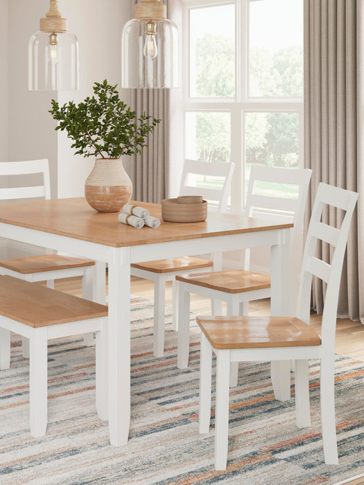 Gesthaven Dining Table with 4 Chairs and Bench (Set of 6) - CasaBella Furniture (San Antonio, TX)