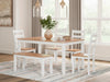 Gesthaven Dining Table with 4 Chairs and Bench (Set of 6) - CasaBella Furniture (San Antonio, TX)