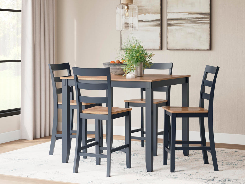 Gesthaven Counter Height Dining Table and 4 Barstools (Set of 5) - CasaBella Furniture (San Antonio, TX)