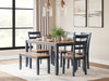 Gesthaven Dining Table with 4 Chairs and Bench (Set of 6) - CasaBella Furniture (San Antonio, TX)