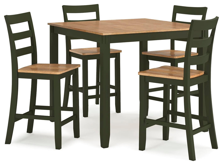 Gesthaven Counter Height Dining Table and 4 Barstools (Set of 5) - CasaBella Furniture (San Antonio, TX)
