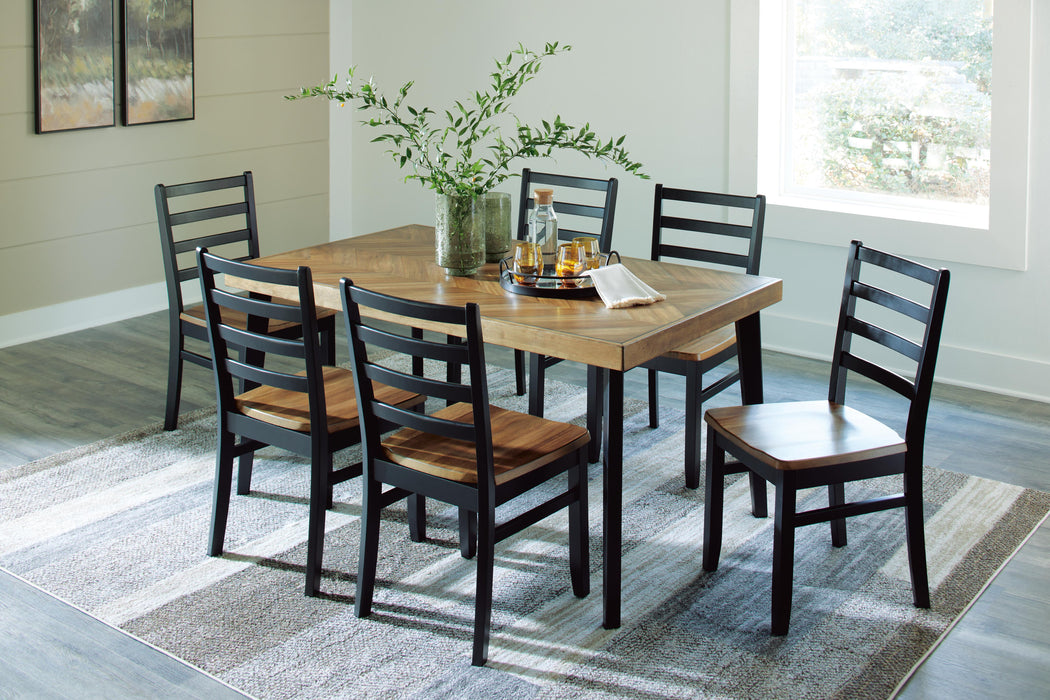 Blondon Dining Table and 6 Chairs (Set of 7) - CasaBella Furniture (San Antonio, TX)