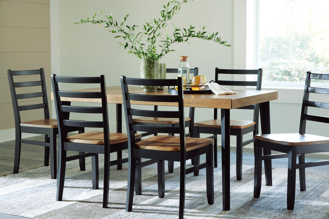 Blondon Dining Table and 6 Chairs (Set of 7) - CasaBella Furniture (San Antonio, TX)