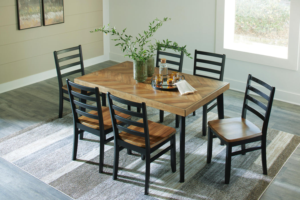 Blondon Dining Table and 6 Chairs (Set of 7) - CasaBella Furniture (San Antonio, TX)