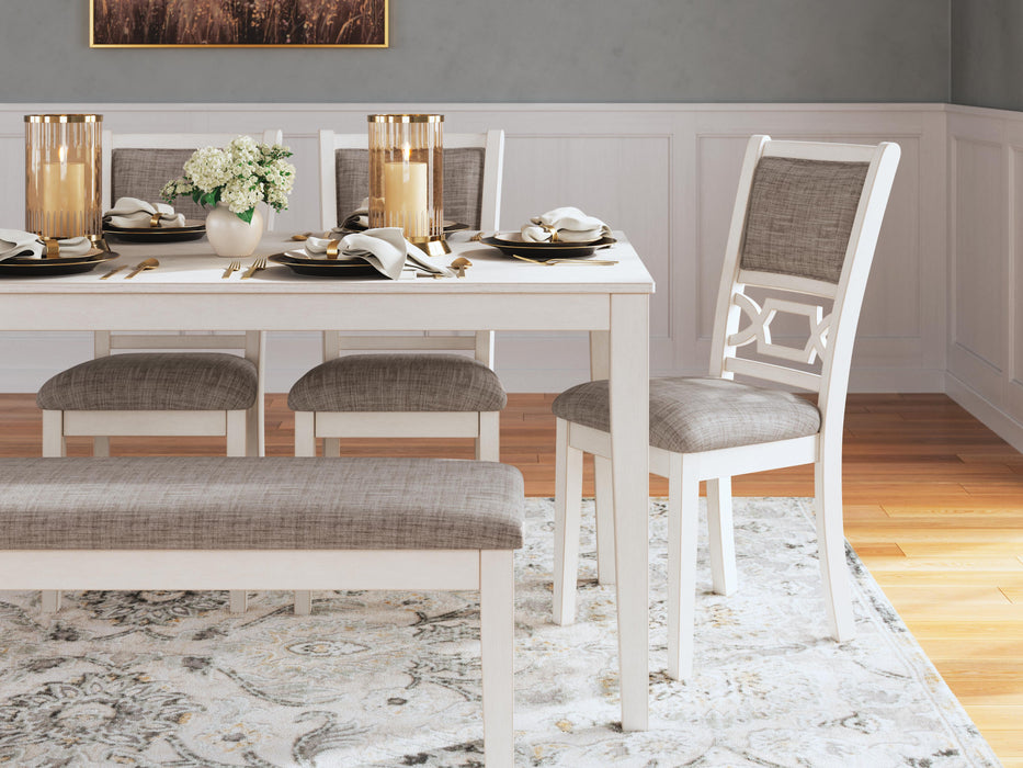 Erinberg Dining Table and 4 Chairs and Bench (Set of 6) - CasaBella Furniture (San Antonio, TX)