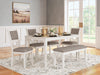 Erinberg Dining Table and 4 Chairs and Bench (Set of 6) - CasaBella Furniture (San Antonio, TX)