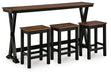 Wildenauer Counter Height Dining Table and 3 Barstools Set - CasaBella Furniture (San Antonio, TX)