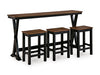 Wildenauer Counter Height Dining Table and 3 Barstools Set - CasaBella Furniture (San Antonio, TX)