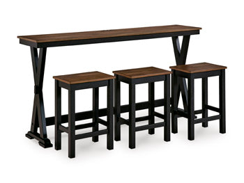 Wildenauer Counter Height Dining Table and 3 Barstools Set - CasaBella Furniture (San Antonio, TX)