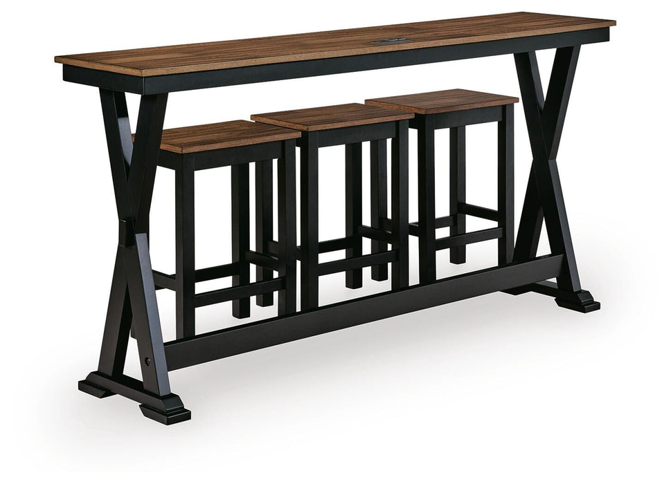 Wildenauer Counter Height Dining Table and 3 Barstools Set - CasaBella Furniture (San Antonio, TX)