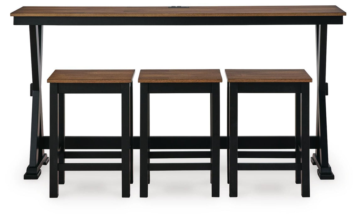Wildenauer Counter Height Dining Table and 3 Barstools Set - CasaBella Furniture (San Antonio, TX)