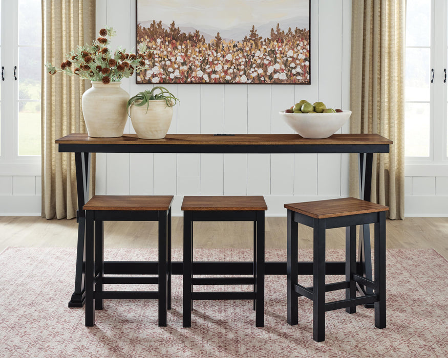 Wildenauer Counter Height Dining Table and 3 Barstools Set - CasaBella Furniture (San Antonio, TX)