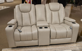 Elevate Edges Glider Reclining Loveseat with Console - CasaBella Furniture (San Antonio, TX)