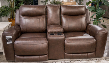Gravier Power Reclining Loveseat with Console - CasaBella Furniture (San Antonio, TX)