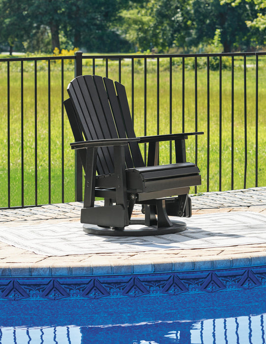 Hyland wave Outdoor Swivel Glider Chair - CasaBella Furniture (San Antonio, TX)