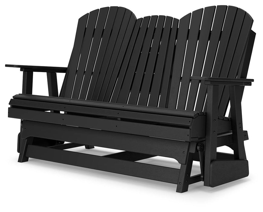 Hyland wave Outdoor Glider Loveseat - CasaBella Furniture (San Antonio, TX)