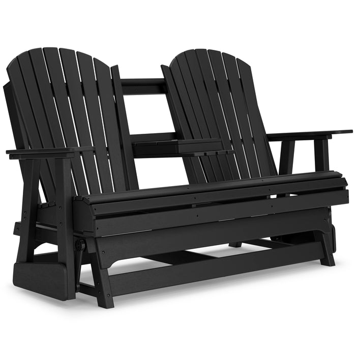 Hyland wave Outdoor Glider Loveseat - CasaBella Furniture (San Antonio, TX)