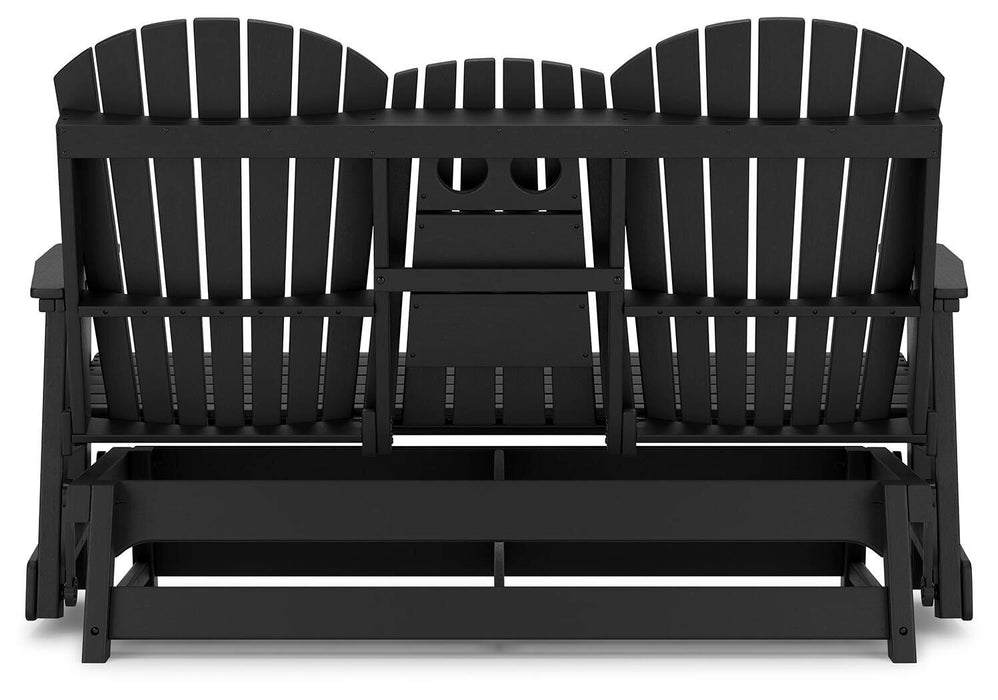 Hyland wave Outdoor Glider Loveseat - CasaBella Furniture (San Antonio, TX)