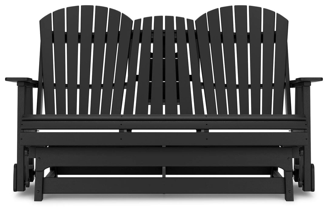 Hyland wave Outdoor Glider Loveseat - CasaBella Furniture (San Antonio, TX)