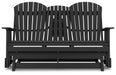 Hyland wave Outdoor Glider Loveseat - CasaBella Furniture (San Antonio, TX)