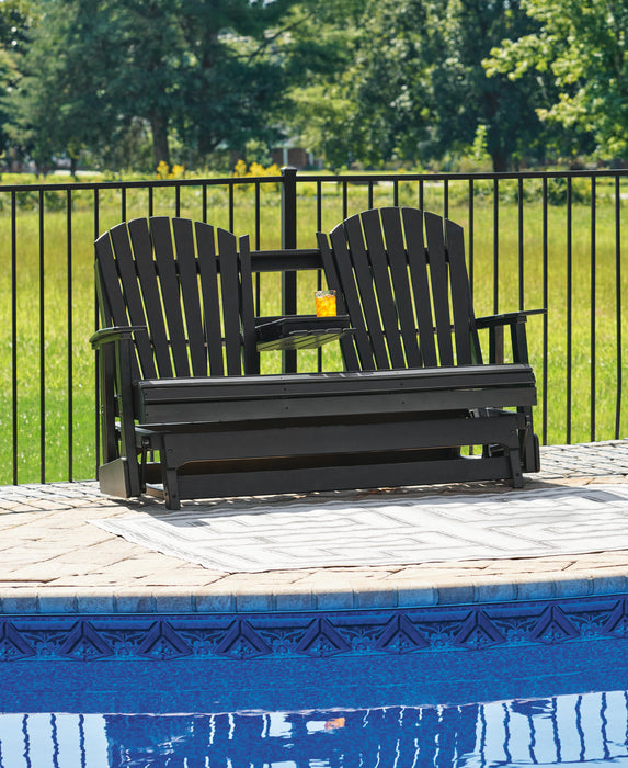 Hyland wave Outdoor Glider Loveseat - CasaBella Furniture (San Antonio, TX)