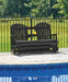 Hyland wave Outdoor Glider Loveseat - CasaBella Furniture (San Antonio, TX)