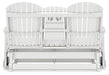 Hyland wave Outdoor Glider Loveseat - CasaBella Furniture (San Antonio, TX)