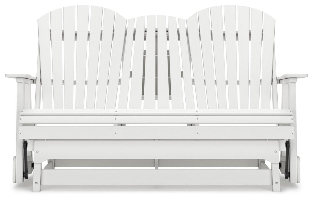 Hyland wave Outdoor Glider Loveseat - CasaBella Furniture (San Antonio, TX)