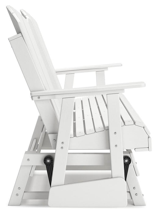 Hyland wave Outdoor Glider Loveseat - CasaBella Furniture (San Antonio, TX)