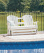 Hyland wave Outdoor Glider Loveseat - CasaBella Furniture (San Antonio, TX)