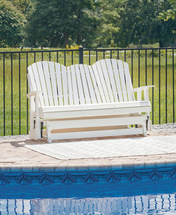 Hyland wave Outdoor Glider Loveseat - CasaBella Furniture (San Antonio, TX)