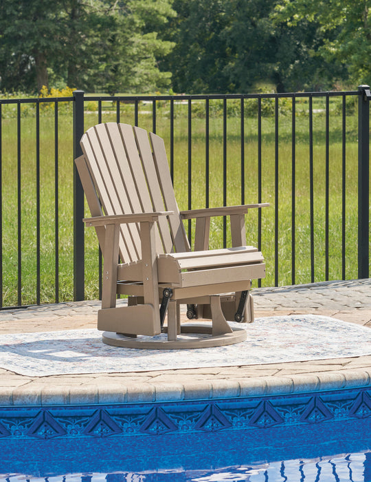 Hyland wave Outdoor Swivel Glider Chair - CasaBella Furniture (San Antonio, TX)
